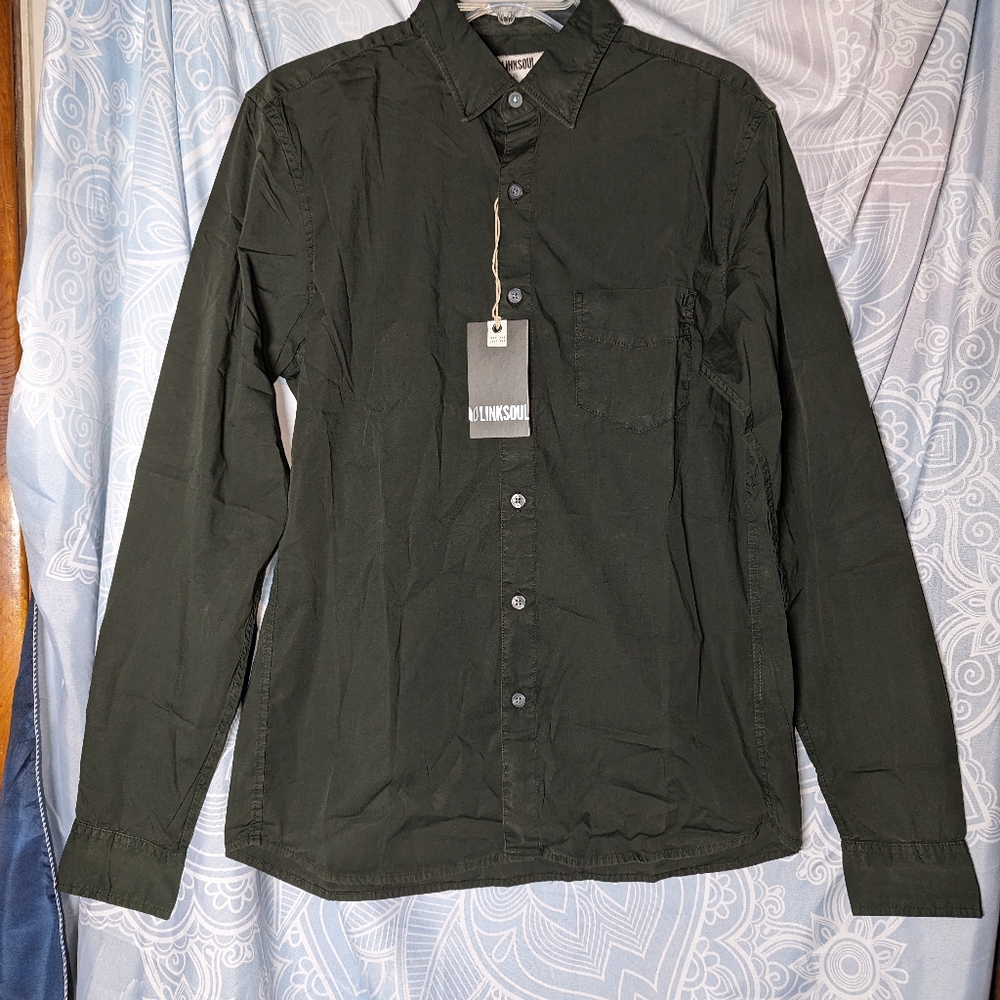 LinkSoul Button Down Shirt Long Sleeve Small